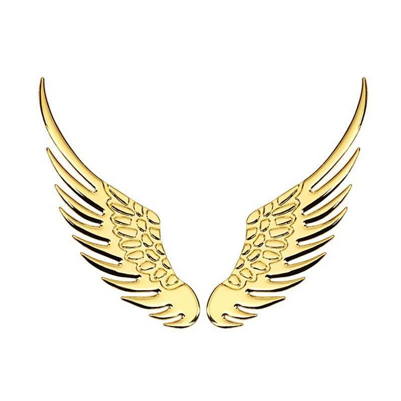 

1Pair Car Auto Motorcycle Body Sticker 3D Angel Wings Badge Style Zinc Alloy Decals Silver/Gold Exterior Accessories золотой