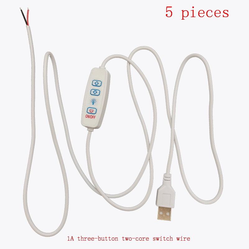 Tricolor Dimmer USB 5V LED Switch Cable 4 Key Adjustable Lighting Controller for Living Room Lamp