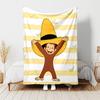 1pc Blanket Curious George Print Design, Lightweight Blanket for Sofa, Bed- Soft &Warm, Gift for All Seasons like Christmas, Halloween