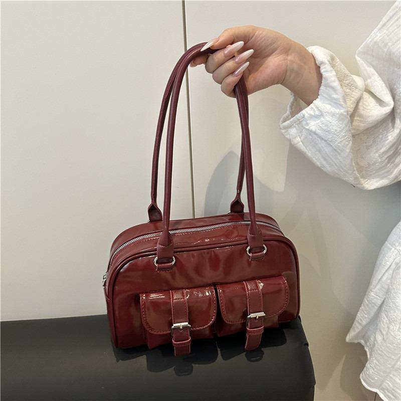Lässige Bowlingtasche Mehrfachtasche Achseltasche Pendlerhandtasche Schultertasche Tasche mit großem Fassungsvermögen