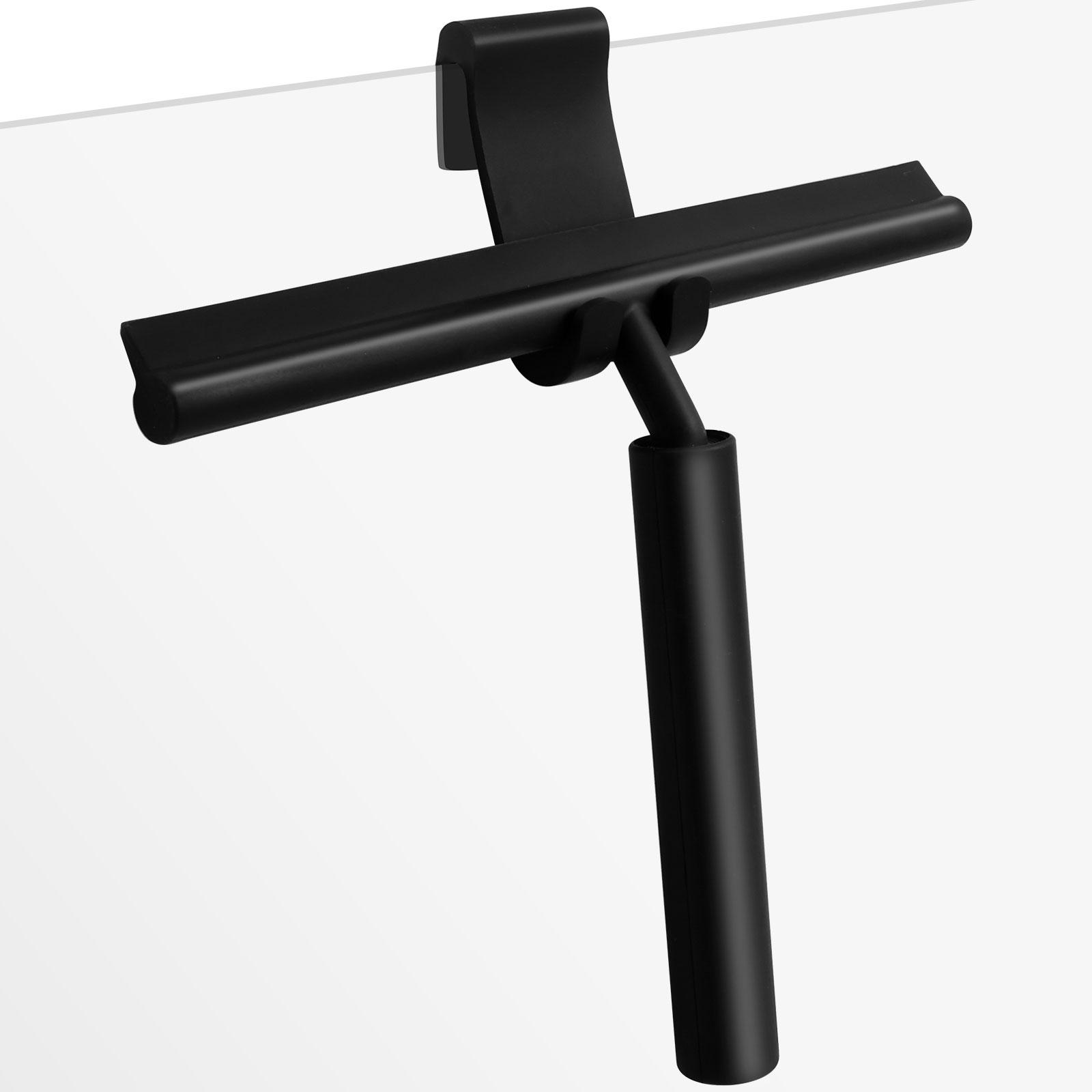 

97 см телескопический скребок для душа из нержавеющей стали силиконовый скребок для чистки стеклянных дверей с крючками для мытья окон и полов в доме чёрный