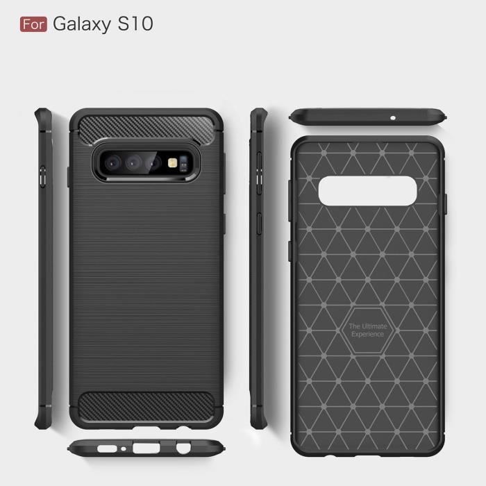 Fodral - Samsung - Galaxy S10 - TPU - Kolfiber - Stötsäkert - Flexibelt