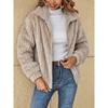 Women's Winter Long Sleeve Lapel Zipper Plush Jacket