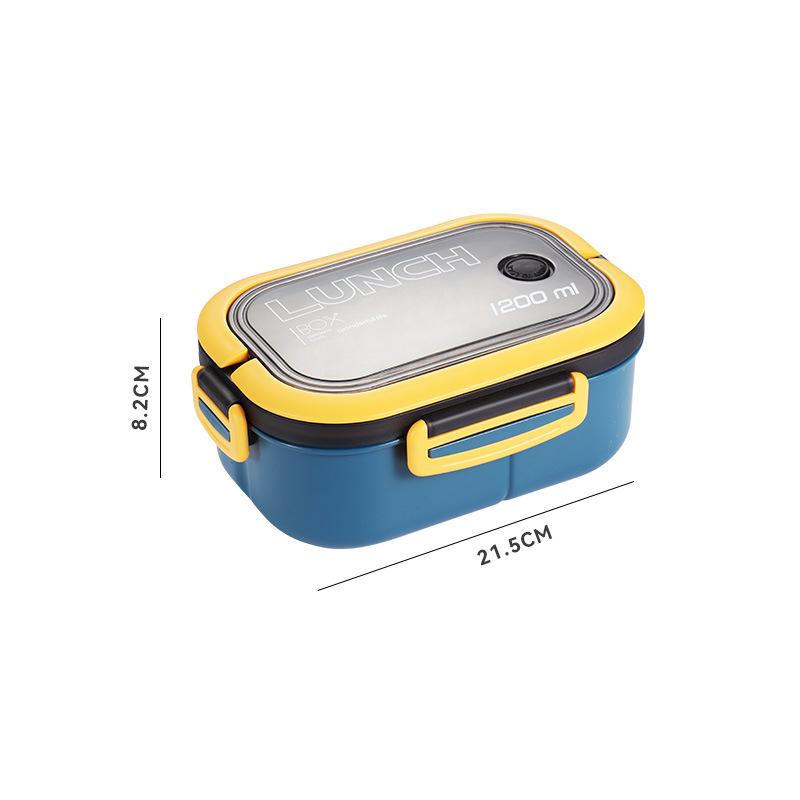 Lunch Box Portable Single Double-layer Leak Proof Compartment Fruit Food Microwave Lunch With Fork And Spoon Picnic Fresh Box