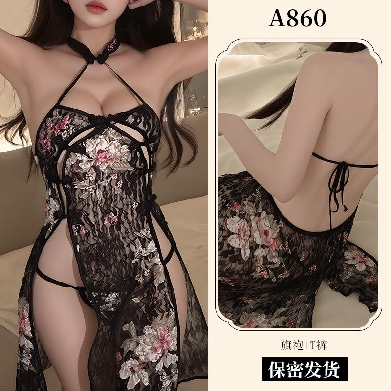 Fun underwear antique neck pure desire perspective cheongsam temptation sexy small breasts passion free dating robe