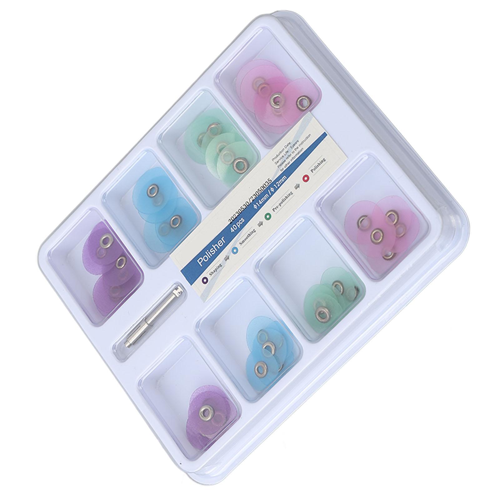 

40 шт. Стоматологические полировальные диски Отбеливание зубов Смола Полировальный диск для финишной обработки зубов с оправкой