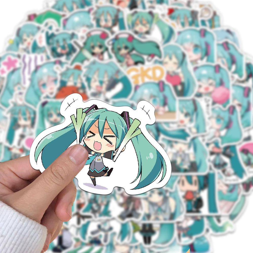 65-Piece Hatsune Miku Decorative Sticker Set for Luggage & Notebooks