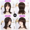 16 Inch Straight Bangs Wig Fiber Synthetic Wig Heat-resistant Non-Glare Natural Cosplay Hairpiece For Women Daily Use Korean Fashion