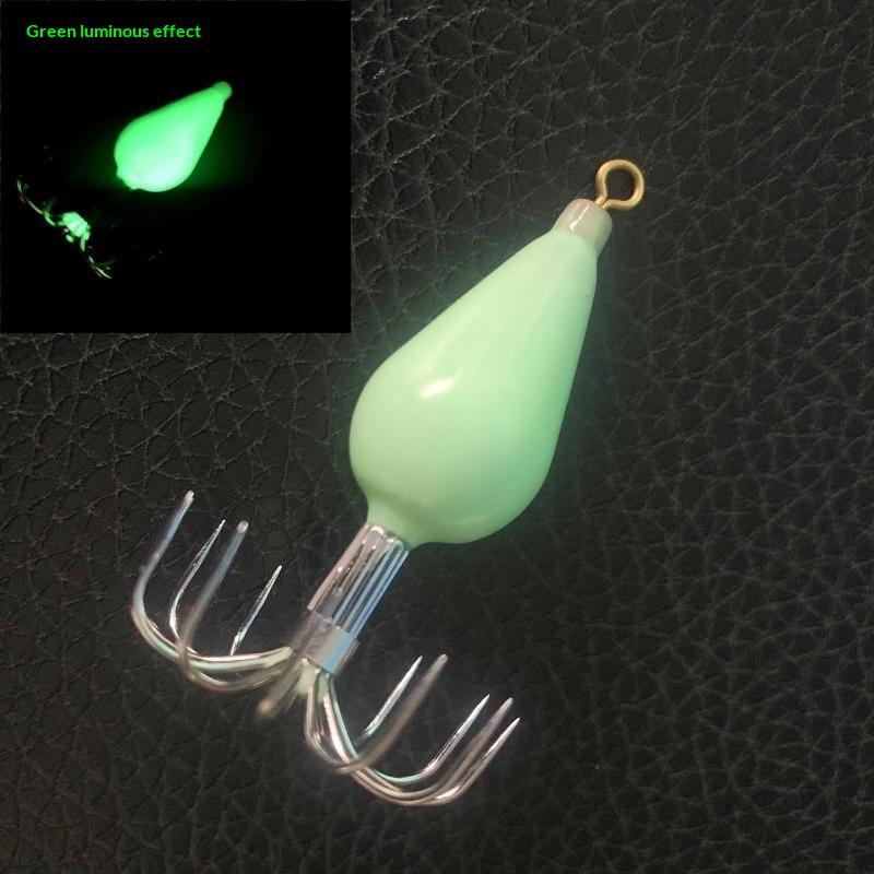 1 Pcs Squid Glow-In-The-Dark Fishing Rod Octopus Cuttlefish Squid No. 10/12/14/16 Glow-In-The-Dark Fishing Rod