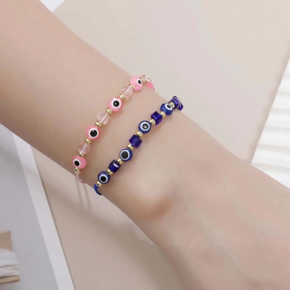 Handmade Evil Eye Bracelet Lucky String Prayer Bangles Wrist Jewelry Blue Eye  Gift for Friend