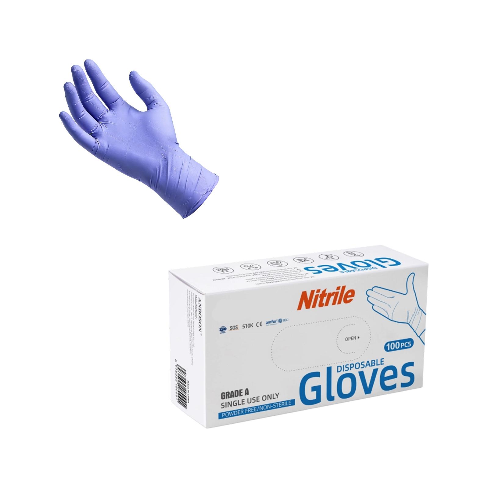 

Disposable Nitrile Gloves In English, Oil Resistant, Alkali Resistant, High Elasticity, Nitrile Gloves, Set Of 100 Pieces L