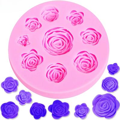 Rose Silicon Molds For Cookie Baking Fondant Chocolate Cookie 3d Pastry Moulds Wedding Decorations Silicone Kitchen Accessories
