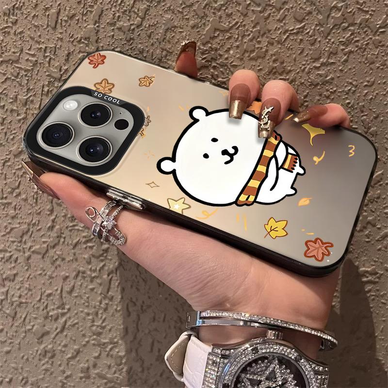 Fall Leaves Joke Bear Print Frosted Case for iPhone 17 Air 16 E 15 14 Plus 13 12 Mini 11 Pro Max Acrylic Sheet Silicone Cover