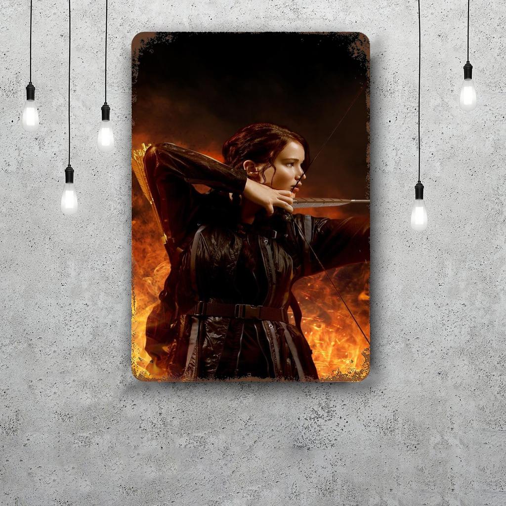 Katniss Everdeen Game Vintage Metal Tin Signs Posters Decor Retro Metal Plaque Wall Art Decor for Garage Bar