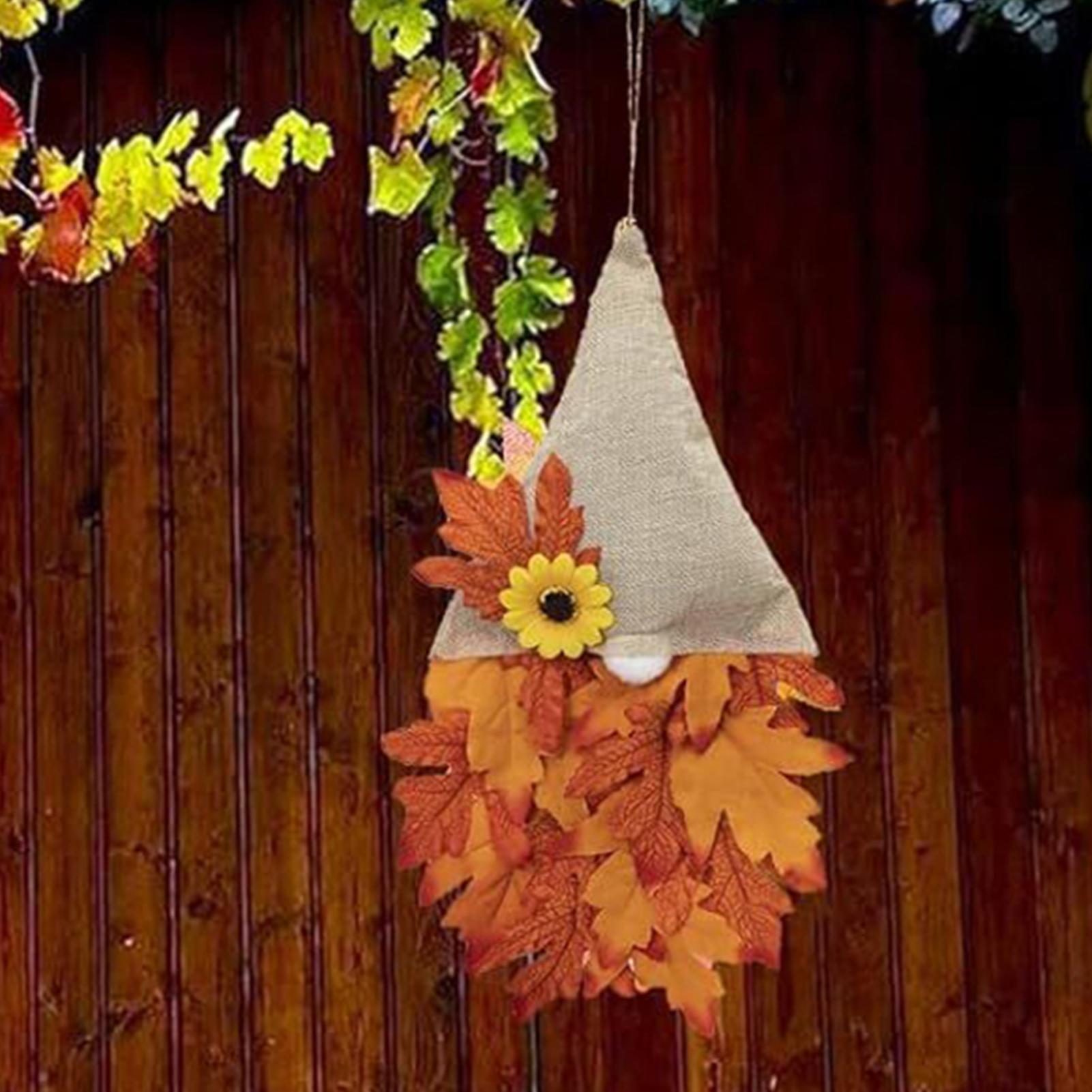 

autumn Faceless Gnomes Doll with sunflowers and maple leaves Autumn gnome door hanging decorations for Front Door Porch China Mainland