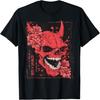 Duivelsgezicht Schedel Japanse Kunst Duivel Oni Harajuku Esthetisch T-shirt(1)