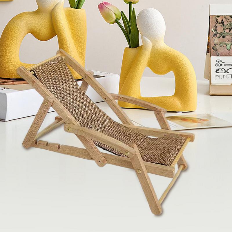 Miniature Doll House Furniture Wood Lounger Miniature Doll House Decoration Furniture For Kids Teens Small Desktop Ornament
