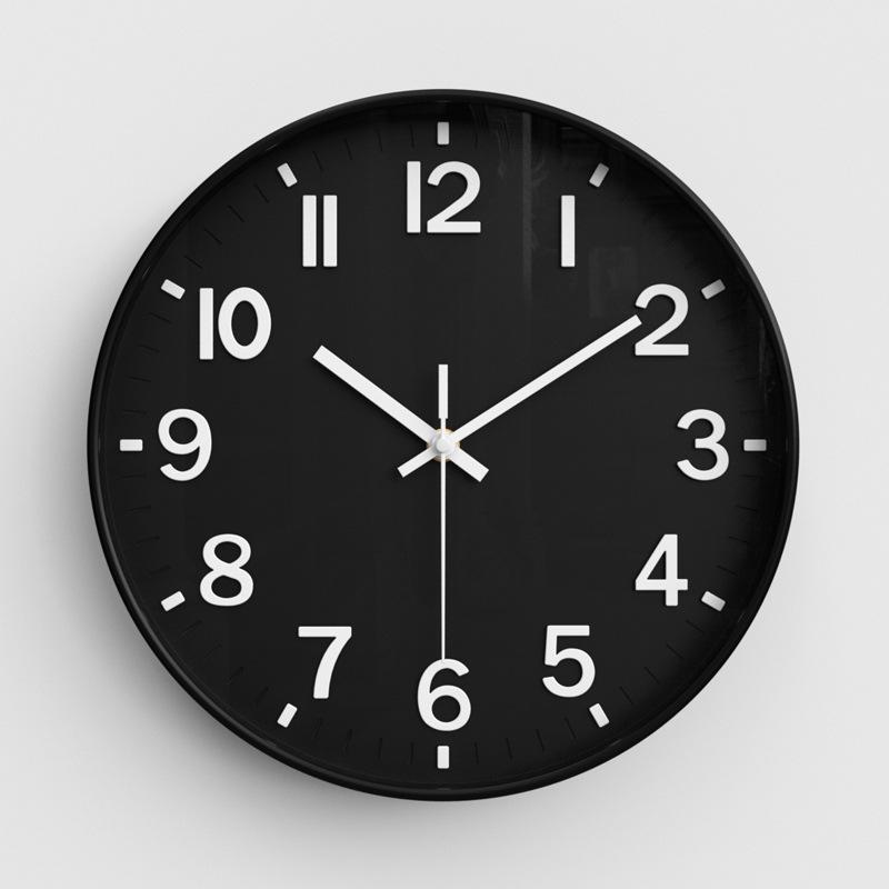Living Room Wall Clock Modern Simple Home Clock Bedroom Silent Wall Clock Round Quartz Clock 12 Inches 30CM
