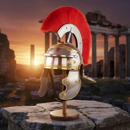 Handcrafted Roman Centurion Helmet, Roman Officer Steel Wearable Armor for Cosplay Reenactment