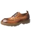 Chaussures en Cuir Simples à Visage Uni pour Hommes d'Affaires Chaussures en Cuir à Bout Rond Mode Chaussures en Cuir d'Uniforme de Costume pour Hommes Chaussures d'Outil