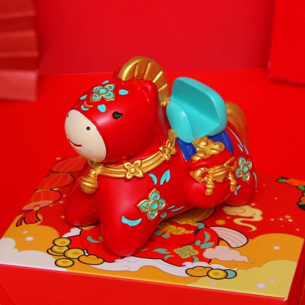 Chinese Style 2026 Horse Ornaments Holder Mascot 2026 Horse Year Figurines  Spring Festival
