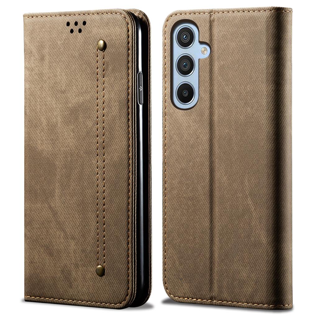 For Samsung Galaxy A16 5G/A16 4G Case Jeans Cloth Texture Anti-Scratch Leather Stand Phone Cover