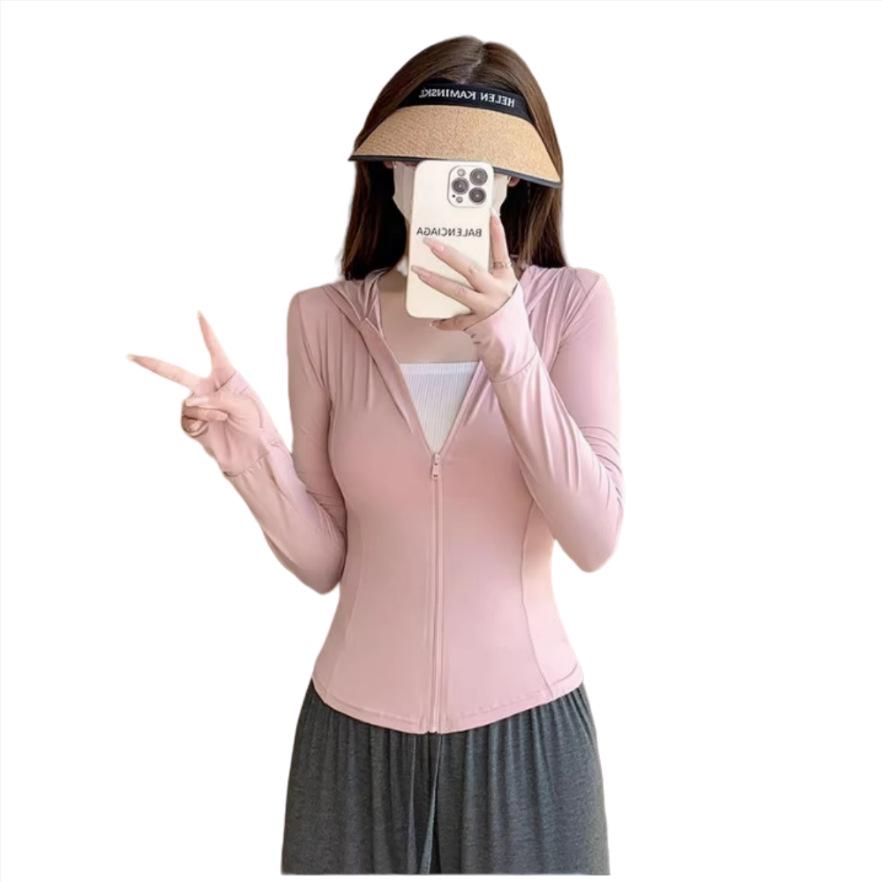 Women's Slim UV-Protective Yoga Hoodie - Cool Touch, Breathable, and Lightweight