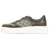 Gucci Chunky B Leather Low Top Skateboard Shoes Men's Beige Green 669582 UPGA0 3350