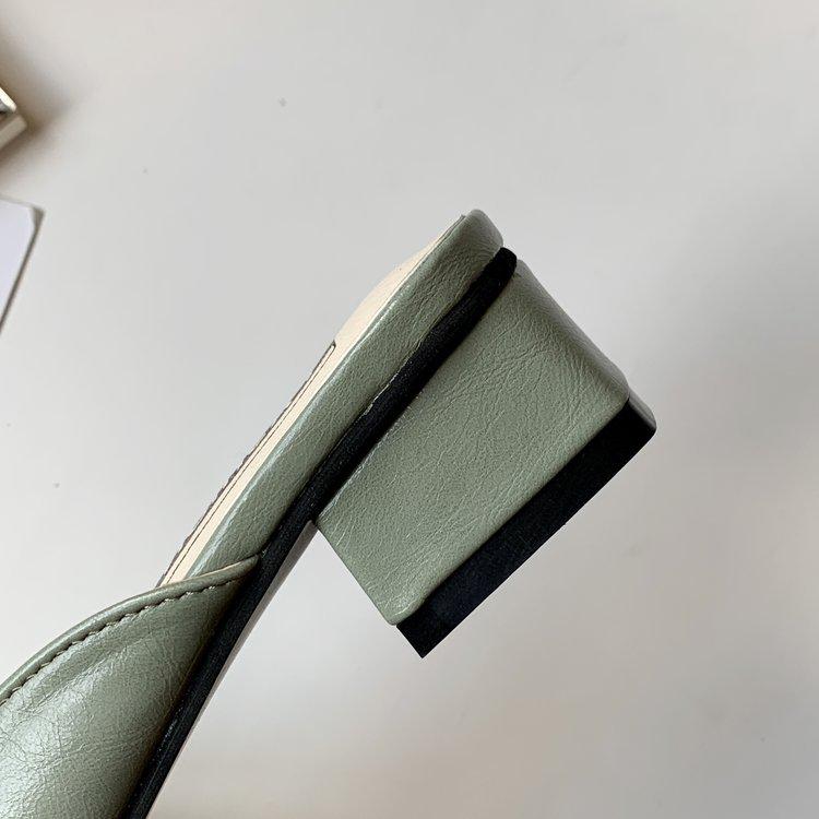 Dames 2023 Zomer Puntige Neus Middenhoge Hak Outdoor Muiltjes