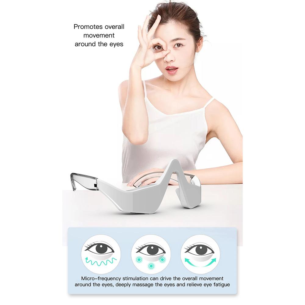 3D Elektrische Augenmassagebrille Ems Mikrostrom Rotes Licht Lindert Müdigkeit Faltenreduzierung Entfernung von Augenringen