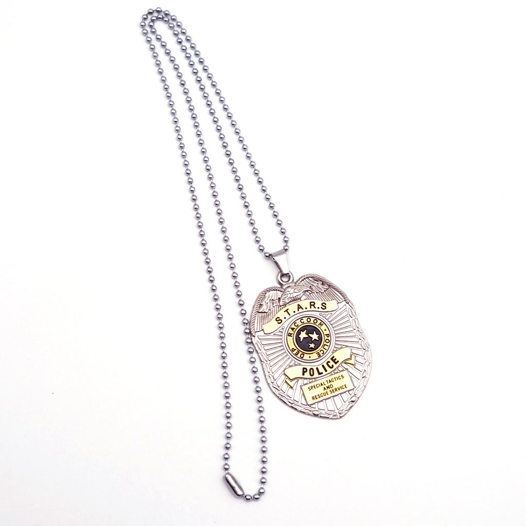Game Raccoon City Police Badge Pendant Necklace Keychain Gifts Jewelry Accessories