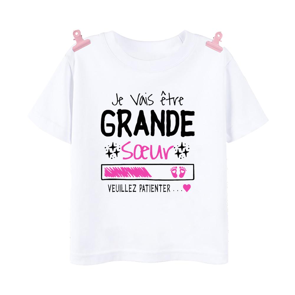 I Will Become A Big Sister Rainbow Print Kids Shirt Baby Announcement T-shirt Friend Printed Girls Tops Child Short Sleeve Tee