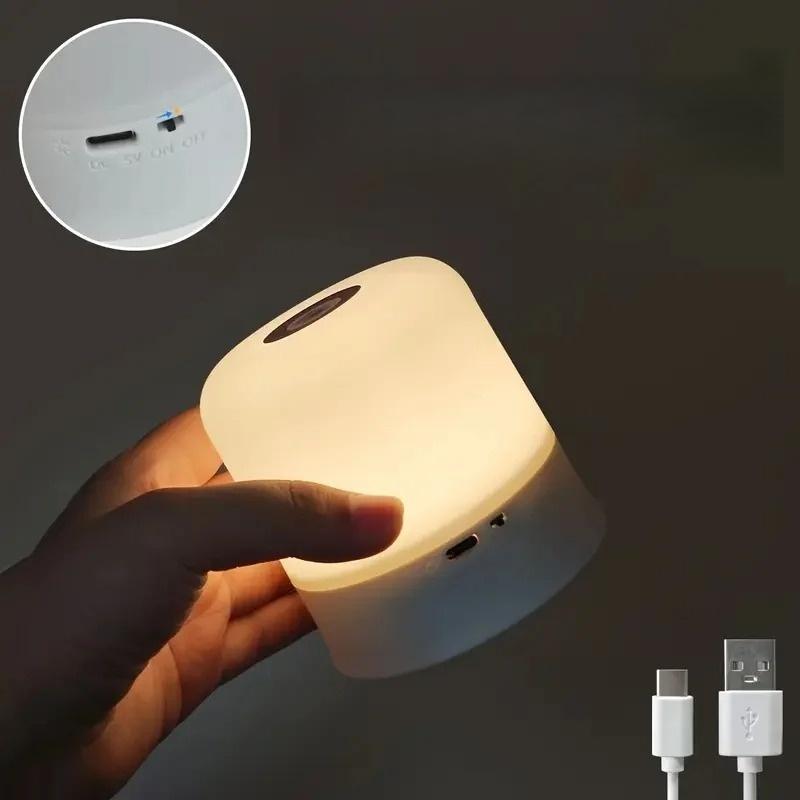 Touch LED Night Light, USB-Powered 3 Color Modes, Without Remote Or with Remote Control Tabletop Uplight LED Lights for Bedroom