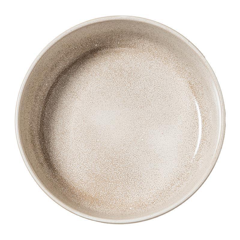 Retro Style Straight Body Large Bowl Round Ceramic Bowl Bowl Household Large Vegetable Bowl Soup Bowl Tableware Salad Bowl