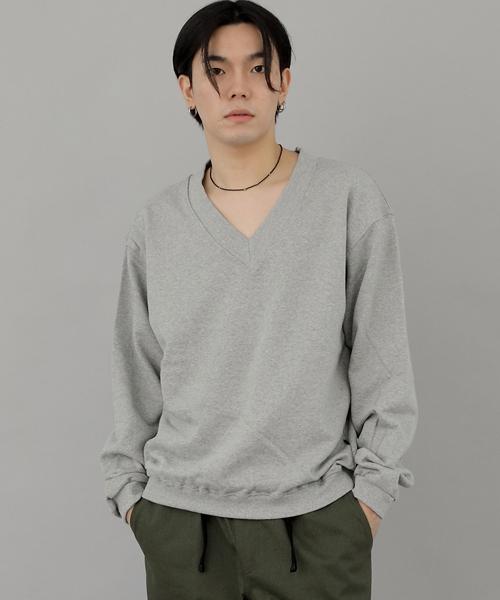 Seinteukeulu Bold V-Neck Sweatshirt Bvn-801 Gray