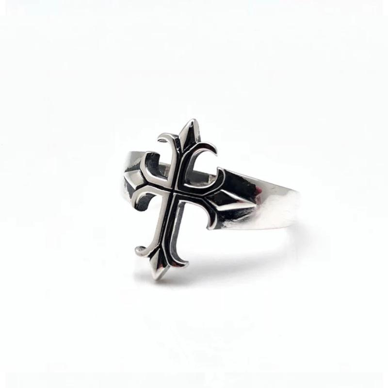 European and American Retro Trend Texture Cross-shaped Material Retro Simple Fashion Ring