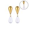 Pearl water drop pendant cute stud earrings k gold fashion trend versatile party jewelry gift