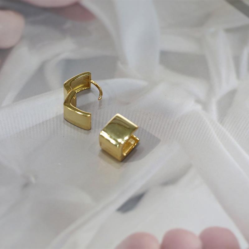 Fashion Gold Color Geometric U-Shape Hoop Earrings for Women Men Punk Hip-Hop Metal Round Circle Earrings Party Zircon 2025