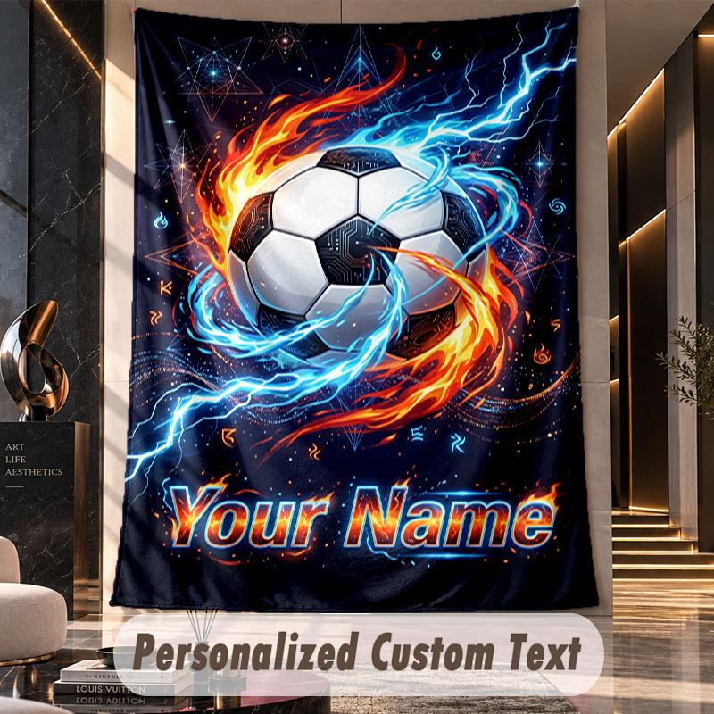 Soccer (149) Theme Custom Tapestry Personalized Custom Name Text Wall Hanging Tapestry Home Decor Background Cloth