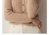 Women's Cashmere Cable Knit Cardigan, Long Sleeve, Single-Breasted Sweater Coat for Autumn/Winter