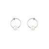 Small Hoop Earrings Silver Natural Round Pendant Hypoallergenic Long-Lasting Shine for Daily Dating Bridesmaid Gift