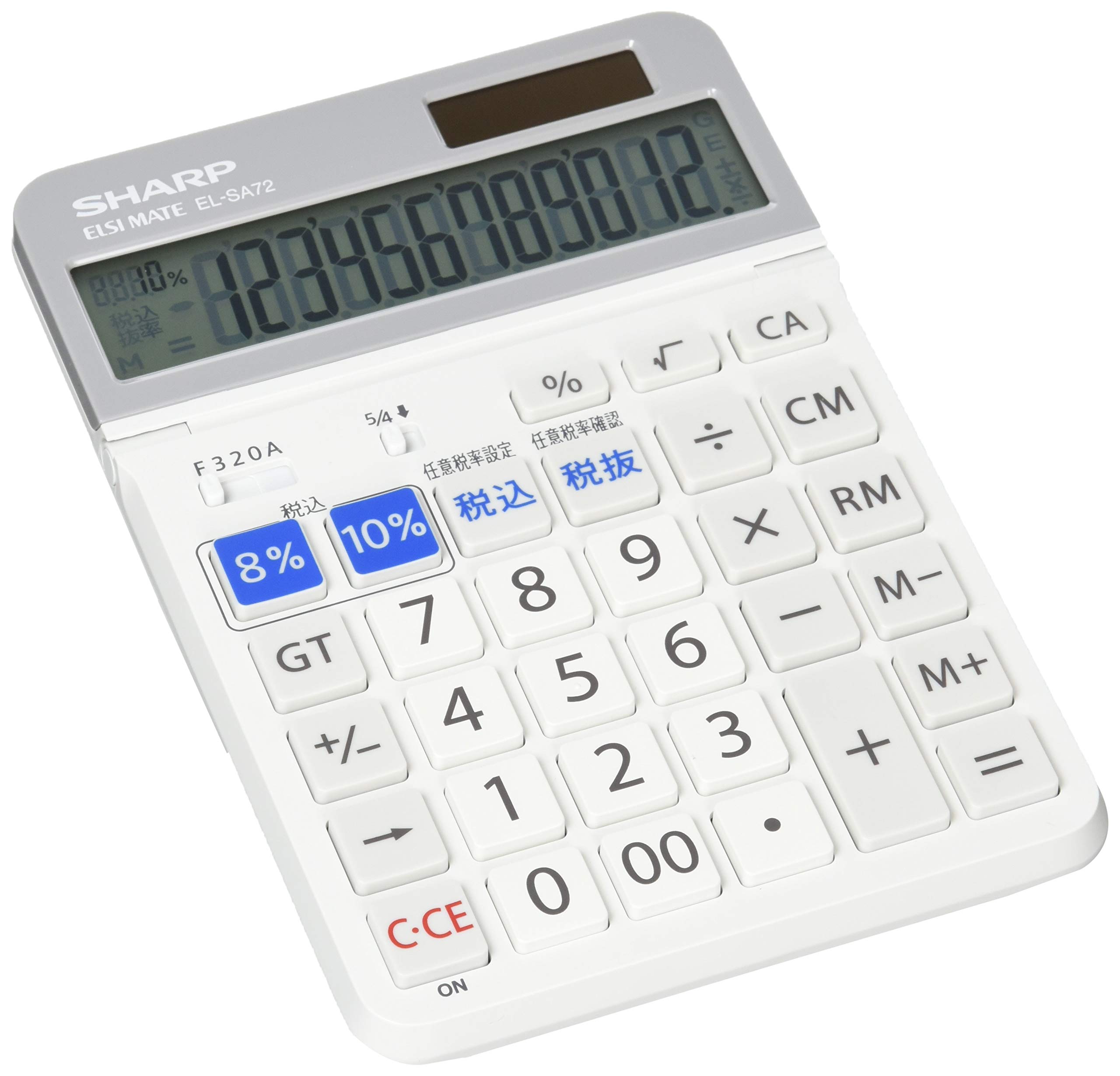 

Sharp Tilt Function EL-SA72-X Semi-Desktop Calculator, 12-Digit Display, білий