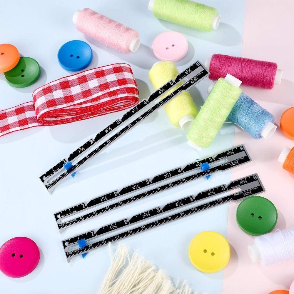 Instrument de Măsurare Metalic pentru Cusut, Indicator pentru Tivire, Indicator pentru Matlasare, Indicator Glisant pentru Meșteșuguri, Matlasare