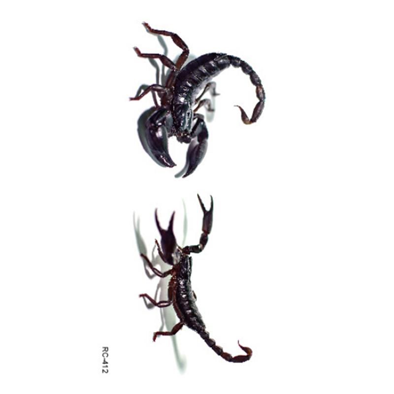 3D Spider Scorpion Temporary Tattoo Stickers Halloween Fake Tattoo Body Art