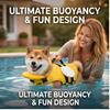Dog Life Jacket Animal-Shaped Buoyant Safety Vest for Small Medium Dogs Summer Swimming Boating Adjustable Fit XS-L