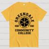 Camiseta Casual de Verano Unisex 100% Algodón Fresca Holgada de Greendale Community College