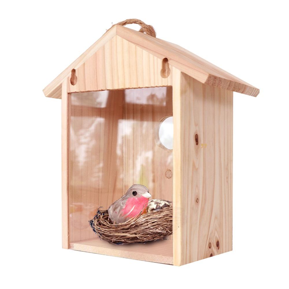 1pcs See Through Design Window Bird House Suction Cup Mount Transparent Bird House Outdoor Decor