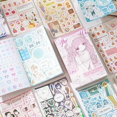 Mr. Paper, Retro Anime Character Sticker Book, Collage Handmade Greeting Card Diary Scrapbook Decoration Stickers,60 Sheets/book