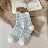 Calcetines de Lana Gruesa con Forro de Forro Polar para Mujer - Diseño de Copo de Nieve Fair Isle