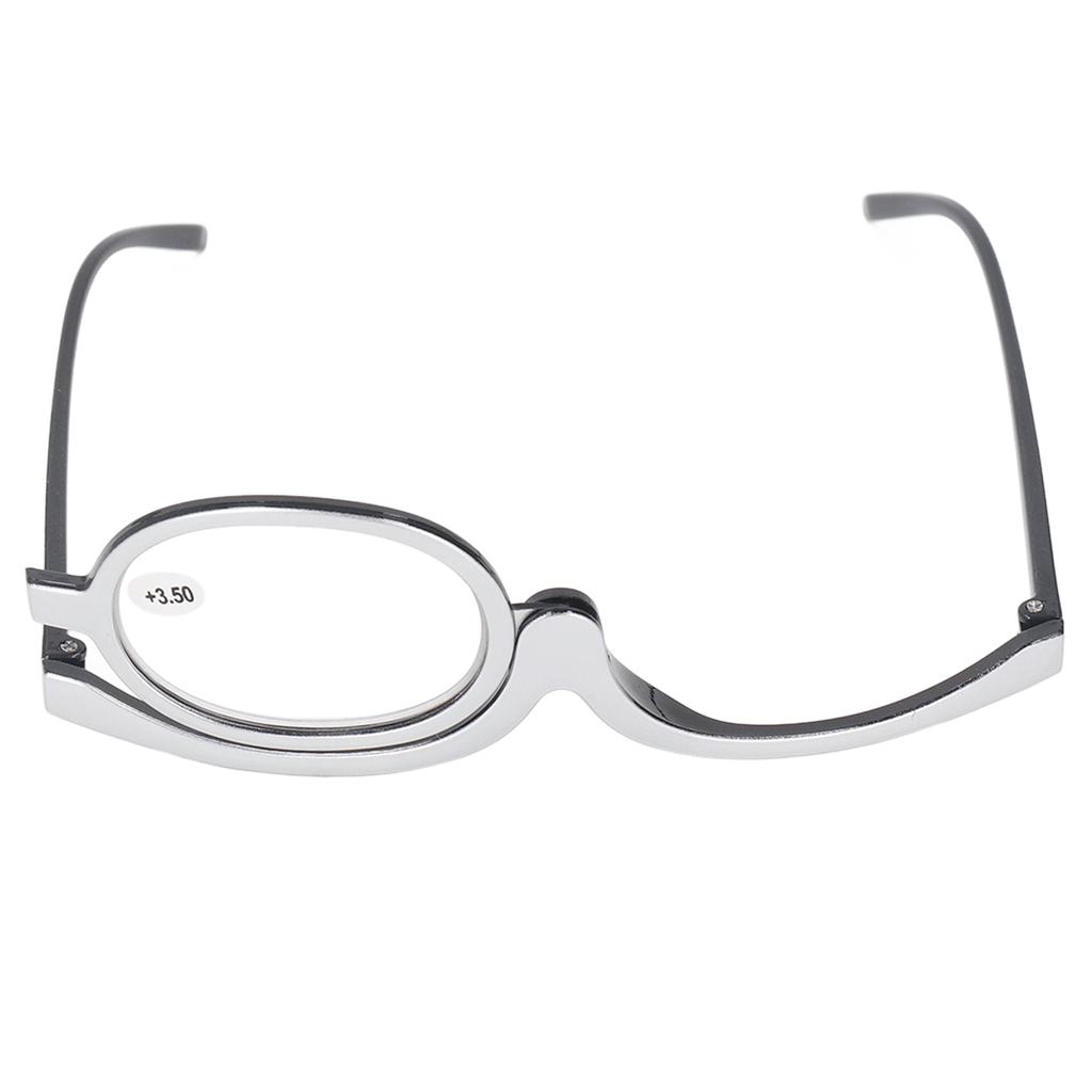 Magnifying Makeup Glasses Single Flip Up Lens Cosmetic Women Reading Glasses with Eyeglass Case +3.50